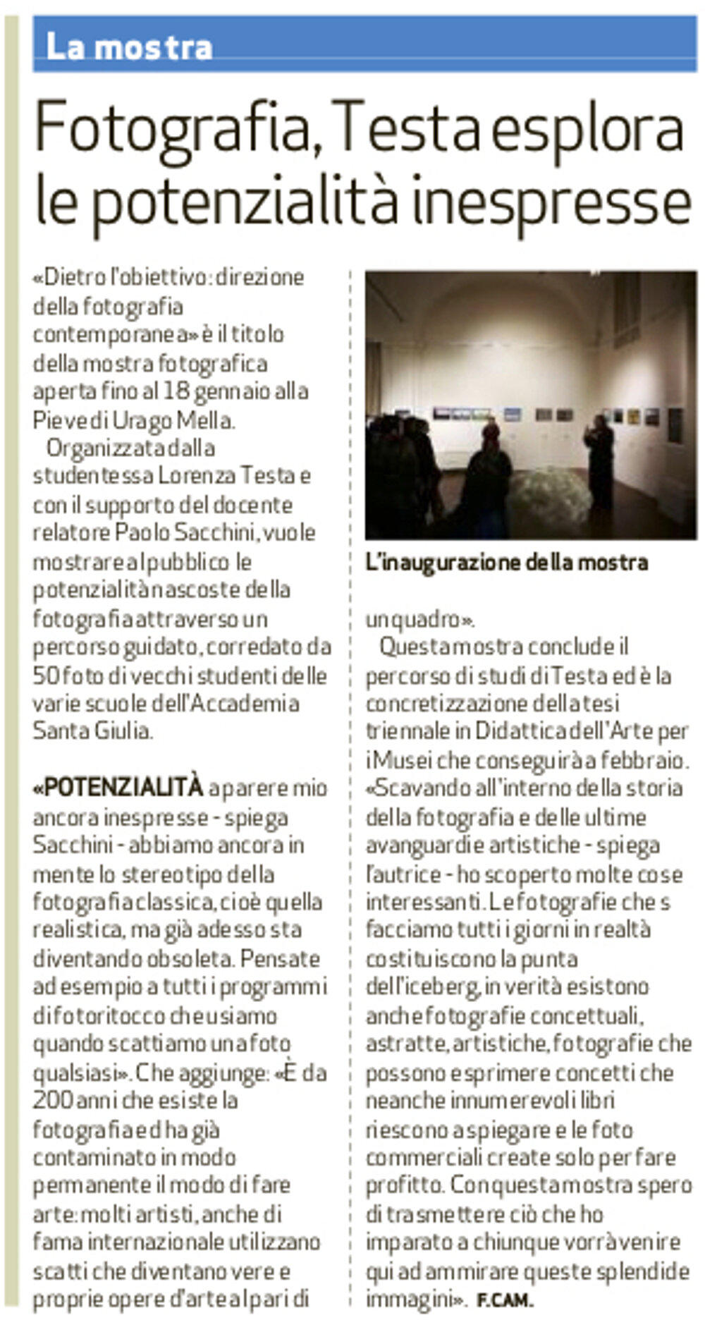 Fotografia, Testa esplora le potenzialità inespresse Fotografia, Testa esplora le potenzialità inespresse