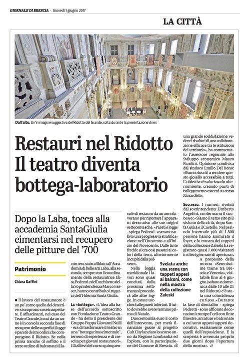 Restauro Ridotto del Teatro Grande Progetto Cult City Restauro Ridotto del Teatro Grande Progetto Cult City